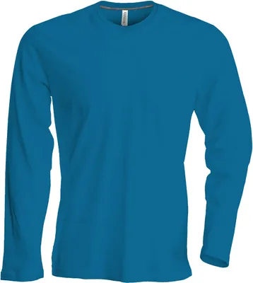 Produktbild von Herren T-Shirt Langarm Rundhals Shirt, Leicht Körperbetont, in 20 Farben und Den Größen S, M, L, XL, 2XL, 3XL u. 4 XL – Tropical Blue