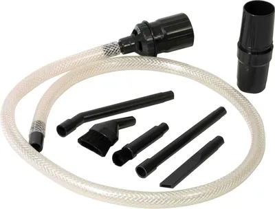 Image de Variant PC Kit de nettoyage avec tuyau de 90 cm, 5 accessoires : 2 pinceaux, 1 rallonge, 1 angle, 1 mini suceur à fentes, universel