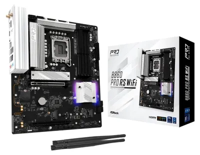Produktbild von Asrock B860 Pro RS WiFi, Intel, LGA 1851 (Socket V1), Intel Core Ultra (Series 2), DDR5-SDRAM, 256 GB, DIMM