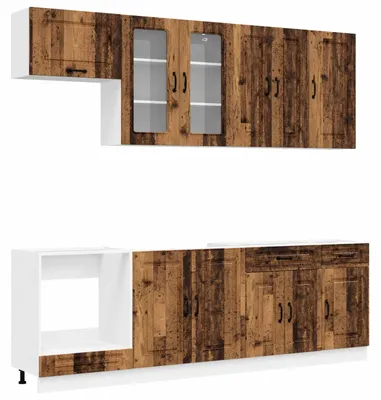 Produktbild von vidaXL Kücheneinheit KALMAR 8 stk. Altholz Holzwerkstoff