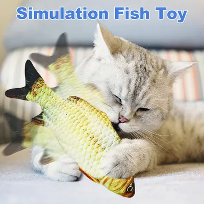 Produktbild von Elektrische Moving Kicker Simulation Fischspielzeug Katze USB Aufladen Realistische Flopping Fish, Wiggle Fisch Katzenminze Spielzeug fuer Cat Kitty Biting Chewing Kicking