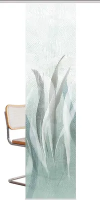 Produktbild von HOME WOHNIDEEN Schiebevorhang Dekostoff Seidenoptik Digitaldruck "Siralio" 245 x 60 cm 1x Schiebewand inkl. Paneelwagen und Klemmleiste Salbei
