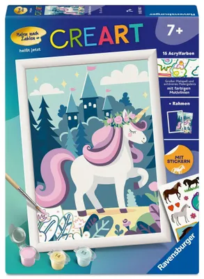 Produktbild von CreArt, Malen nach Zahlen Kinder - Einhorn Aurora
