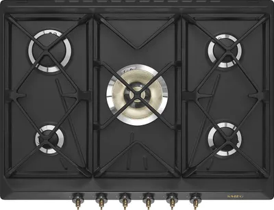 Immagine prodotto di Piano Cottura Smeg Coloniale SRV876AOGH  da Incasso a Gas Antracite 5 Fornelli
