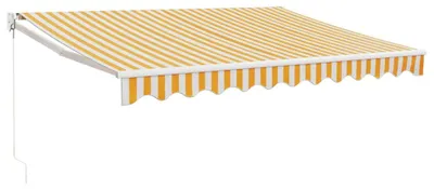 Produktbild von vidaXL Markise Einziehbar Gelb und Weiß 3x2,5 m Stoff und Aluminium