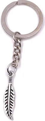 Zdjęcie produktu dla Onwomania brelok do kluczy z piórem ptaka metalowa zawieszka charm