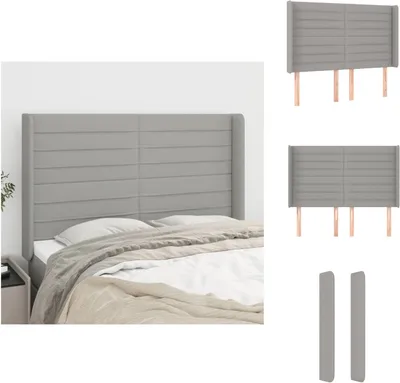 Produktbild von vidaXL Kopfteil mit Ohren Hellgrau 147x16x118/128 cm Stoff -  Kopf- & Fußenden