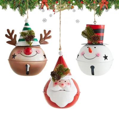 Productafbeelding van 3-delige Kerstboomdecoratieset met Sneeuwpop en Rendier