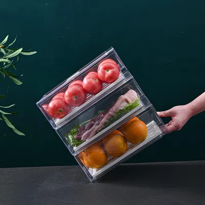 Immagine prodotto di Omgoods - Set di 2 contenitori rettangolari per la conservazione di frutta e verdura