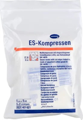 Produktbild von HARTMANN ES-Kompressen steril 5 cm x 5 cm Mullkompressen, 10 St. Kompressen