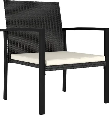 Image de vidaXL Chaises de jardin 2 pcs. Poly rotin noir