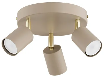 Produktbild von KAR-LIGHTING Deckenstrahler 3-flammig Beige/Ecru aus Metall – schwenkbare Spotlampe für Innen, stilvoll für Wohnzimmer & Küche, GU10-Fassung