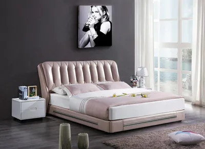 Immagine prodotto di Letto classico all'inglese matrimoniale tessile letti moderni 180x200cm rosa antico