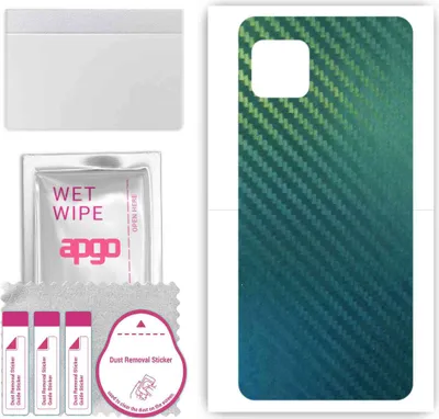 Produktbild von apgo Rückseite Schutzfolie, Skin, kompatibel mit Sharp Aquos Sense4 , Hinten Displayschutzfolie aus Vinylfolie, kratzfest, einfache Montage - Kohlenstoff-Chamäleon CAKA1