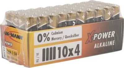 Produktbild von Ansmann 1521-0007, Einwegbatterie, AAA, Alkali, 1,5 V, 40 Stück(e), Schwarz, Gold