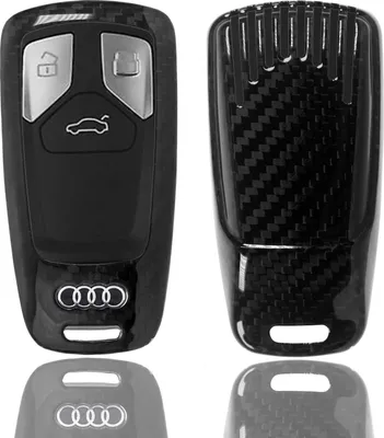 Produktbild von Auto Schlüssel Echt Carbon Schutz Hülle Hardcover Schwarz kompatibel mit Audi A3 A4 A5 A6 A7 TT Q2 Q5 Q7 A8 Q8 KEYLESS SMARTKEY