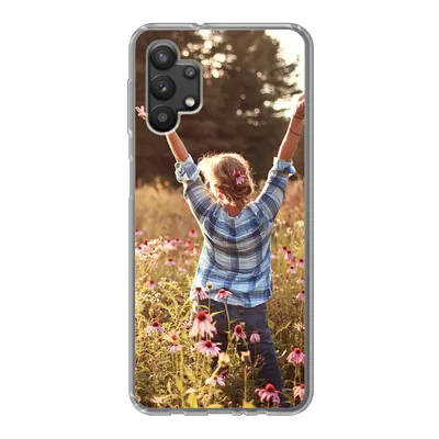 Produktbild von MuchoWow® Handyhülle Schutzhülle Hülle für Samsung Galaxy A32 5G Frau - Blumen - Frühling Silikon Softcase Handy Hülle - Softcase