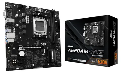 Zdjęcie produktu dla Asrock A620AM-HVS, AMD, Gniazdo AM5, AMD Ryzen 7000 Series, AMD Ryzen 8000 Series, AMD Ryzen 9000 Series, Gniazdo AM5, DDR5-SDRAM, 128 GB
