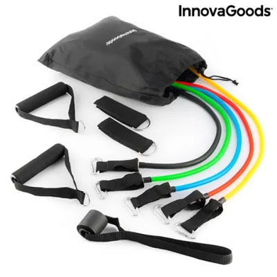 Produktbild von Satz regulierbaren Stretchbändern mit Accessoires und Übungsleitfaden Rebainer InnovaGoods (5er Pack)