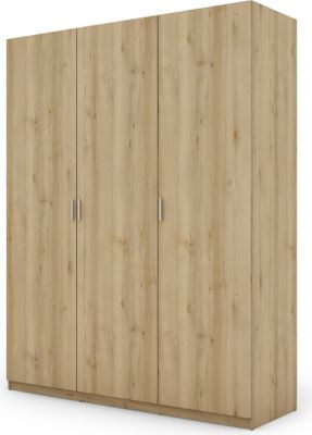 Meblast | Kleiderschrank 180x230 cm - Heller Scandic-Buche - Garderobe mit Regalen, Schubladen und Kleiderstange | Skandinavische Schlichtheit