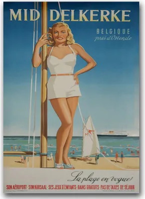 Produktbild von Poster - Canvas - Leinwand - 59,4 cm x 84,1 cm - Fotoposter - Leinwandkunst - Middelkerke Belgique