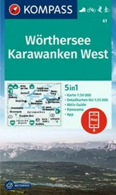 Produktbild von KOMPASS Wanderkarte 61 Wörthersee, Karawanken West 1:50.000