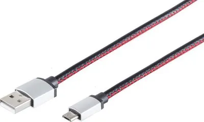 Produktbild von USB-Ladekabel A Stecker auf USB Micro B schwarz 2m