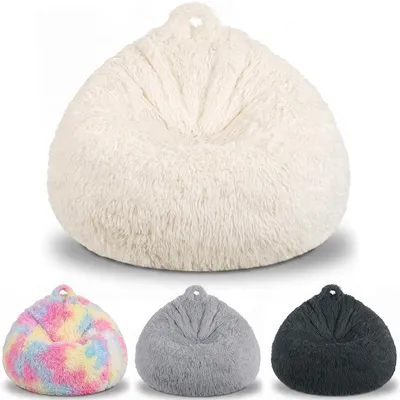 Produktbild von Zitzakhoes – Nur Bezug (ohne Füllung) – Kunstfell-Zitzakbezug für Kuscheltiere – Für Kinder – Schlafzimmer
