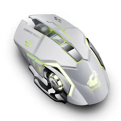 Image de X8 Wireless Gaming Mouse Rechargeable Silencieux LED Rétroéclairage USB Optique Gaming Mouse LOL Souris Surfing Gamer Mouse, espace blanc