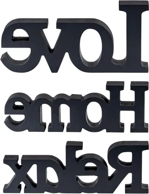 Productafbeelding van Decoratieve Letters - Woorden Set - Huis Decoratie - Stabiele Voet - 3 Delig - Zwart