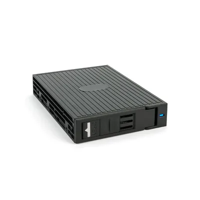 Produktbild von Fantec Laufwerksgehäuse für 3.5" SAS-2, SATA/600 Intern - Schwarz - Hot-Swapping-fähige Einschübe - 1 x HDD unterstützt - 1 x SSD unterstützt - 1 x Gesamtschacht - 1 x 2,5" Schacht - Kunststoff