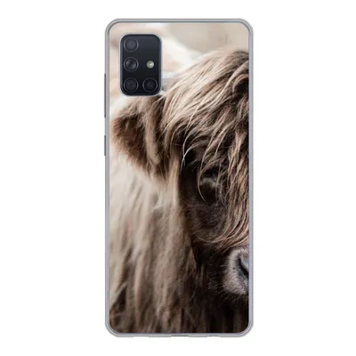 Produktbild von MuchoWow® Handyhülle Schutzhülle Hülle für Samsung Galaxy A71 Schottischer Highlander - Kuh - Vlies Silikon Softcase Handy Hülle - Kartenbesitzer