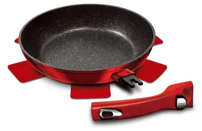 Obrázek produktu pro BERLINGERHAUS Pánev s odnímatelnou rukojetí + poklice Burgundy Metallic Line 24 cm BH-1945