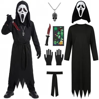 Obrázok produktu pre Kostým na cosplay – kričiace duchy, 145 cm, uni, kostým na Halloween