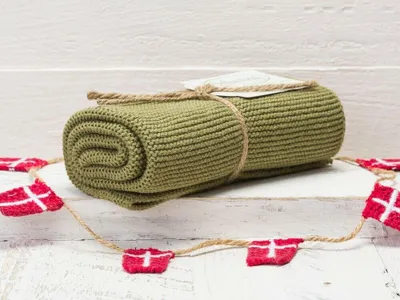 Produktbild von Solwang Küchentuch OLIVE DUNKEL gestrickt Putztuch Geschirrtuch Handtuch Gäste
