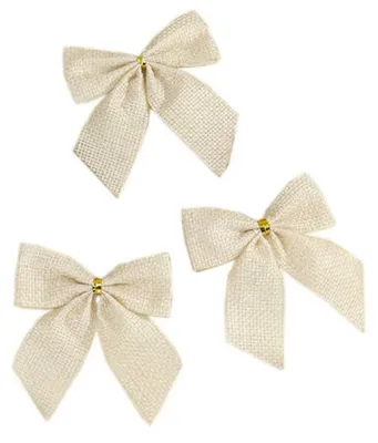 Immagine prodotto di Nastri natalizi con campanellini, confezione da 20 pezzi, color crema, dimensioni 7 x 7,5 cm