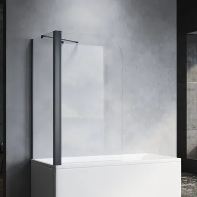 Immagine prodotto di SONNI Attacco per vasca pieghevole nero 80x140cm NANO glass ESG 6mm Cabina doccia per vasca con pannello laterale 75x140 cm