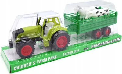 Immagine prodotto di Trattore con rimorchio per bestiame Mucche Giocattolo Fattoria Macchina agricola Bambini 30 cm Assortiti