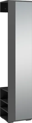 Produktbild von byLIVING Flurgarderobe BEN / Garderobe Anthrazit mit Spiegel / Spiegelschrank für den Flur mit Kleiderstange und Ablage / B 40, H 184, T 35 cm