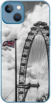 Produktbild von König Design Hülle kompatibel mit Apple iPhone 14 Kunststoff Soft Handyhülle - Handy Case London Riesenrad