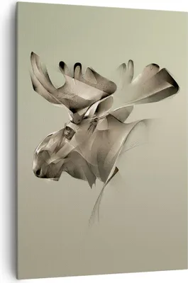 Produktbild von Bild auf Leinwand - Leinwandbild - Einteilig - Elch Abstraktion - 70x100cm - Wand Bild - Wanddeko - Wandbilder - Leinwanddruck - Wanddekoration - Leinwand bilder - Wandbild - PA70x100-3840
