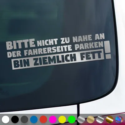 Produktbild von PantherPixel Ich Bin Fett Aufkleber Nicht Zu Nahe Parken Sticker Auto Geschenkidee Farbe Silber
