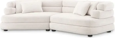 Produktbild von Casa Padrino Luxus Sofa Weiß / Schwarz 300 x 125 x H. 73 cm - Gebogenes Wohnzimmer Sofa - Hotel Sofa - Wohnzimmer Möbel - Hotel Möbel - Luxus Möbel - Luxus Einrichtung
