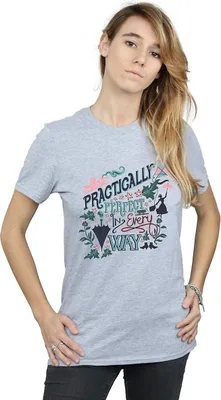 Produktbild von Mary Poppins - "Practically Perfect In Every Way" T-Shirt für Damen BI1707 (S) (Grau)