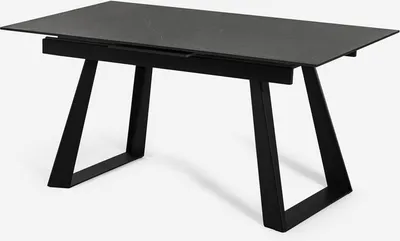 Produktbild von Esstisch 160-200x90cm ausziehbar modern Marmor-Effekt Caracas - Schwarz