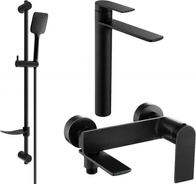 Produktbild von Mexen Zero DF62 Badewannenset, Schwarz - 7113DF62-70