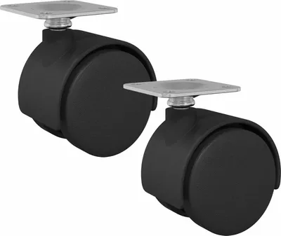 Immagine prodotto di vidaXL Rotelle girevoli, 2 pezzi, nero, 39,5 x 39,5 x 37,8 mm, ferro e PP