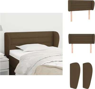 Produktbild von vidaXL Kopfteil mit Ohren Dunkelbraun 93x23x78/88 cm Stoff -  Kopf- & Fußenden