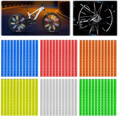 Productafbeelding van Reflecterende Strepen voor Fietsspaken - 72-delige Spakendekkingen, 6 Kleuren