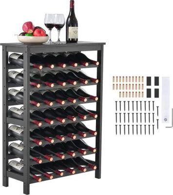 Produktbild von Weinregal - Flaschenregal - Weinschrank - Flaschenständer für 42 Flaschen - 7-stufig - elegantes Design - platzsparend - ideal für Weinliebhaber